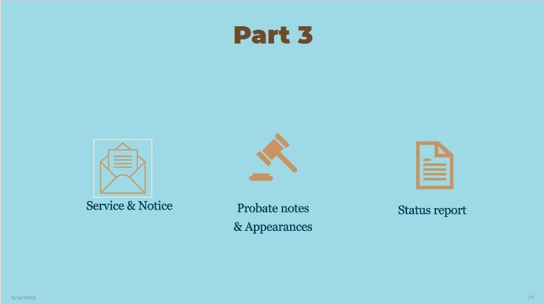 Module 3: Services & Notice, Probate Notes, Status Reports, & Withdrawal